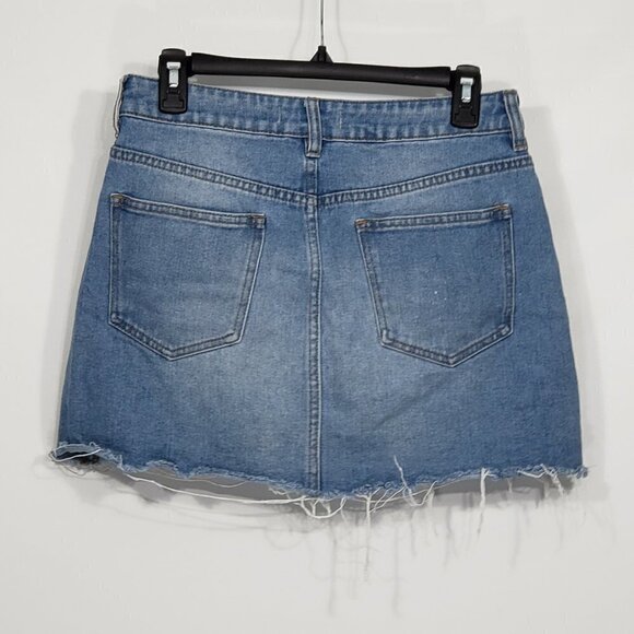 PacSun Two Tone Distressed Denim Mini Skirt Size 27" - Picture 3 of 3